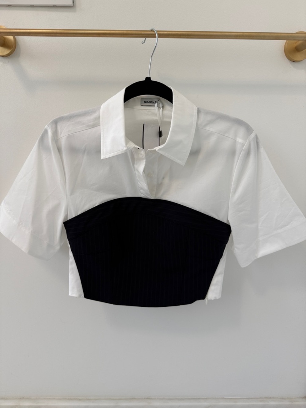 NWT SIMKHAI Granger S/S Combo Shirt
